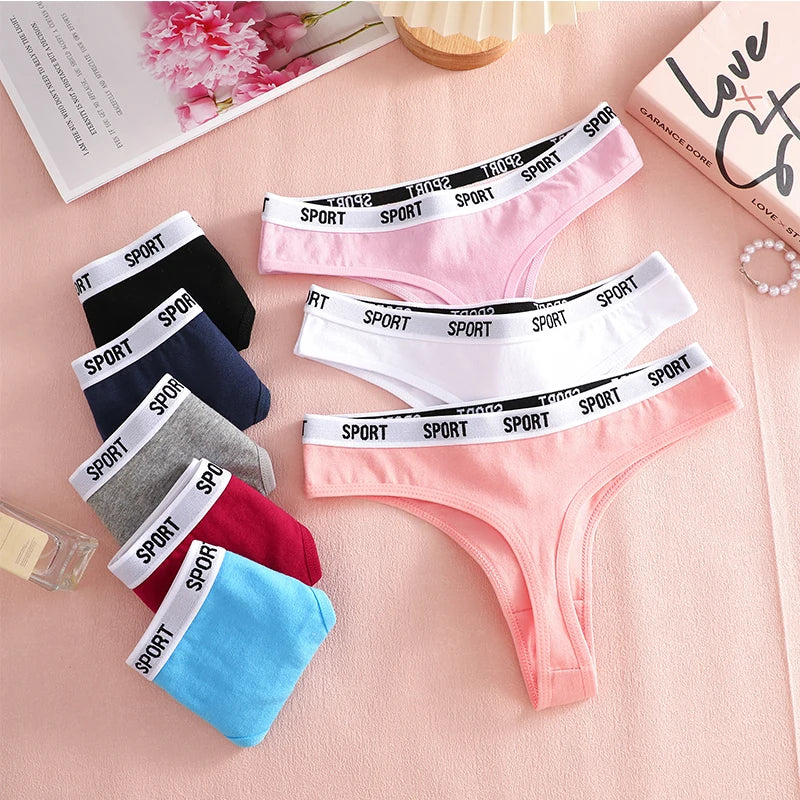 Women's Cotton Thong Underwear – 14-Pack Low-Rise Breathable Panties with Sport Waistband (S-XL)