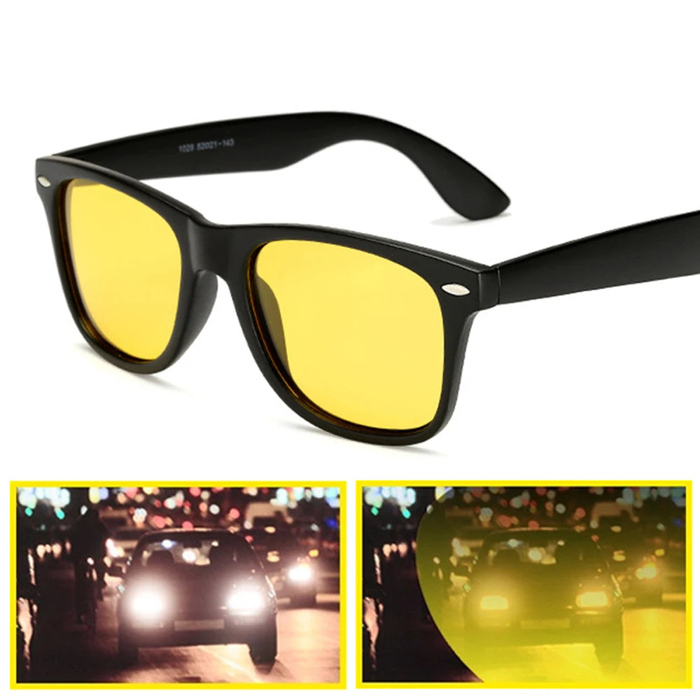 Square Yellow-Tinted Glasses | 3 Frame Finishes