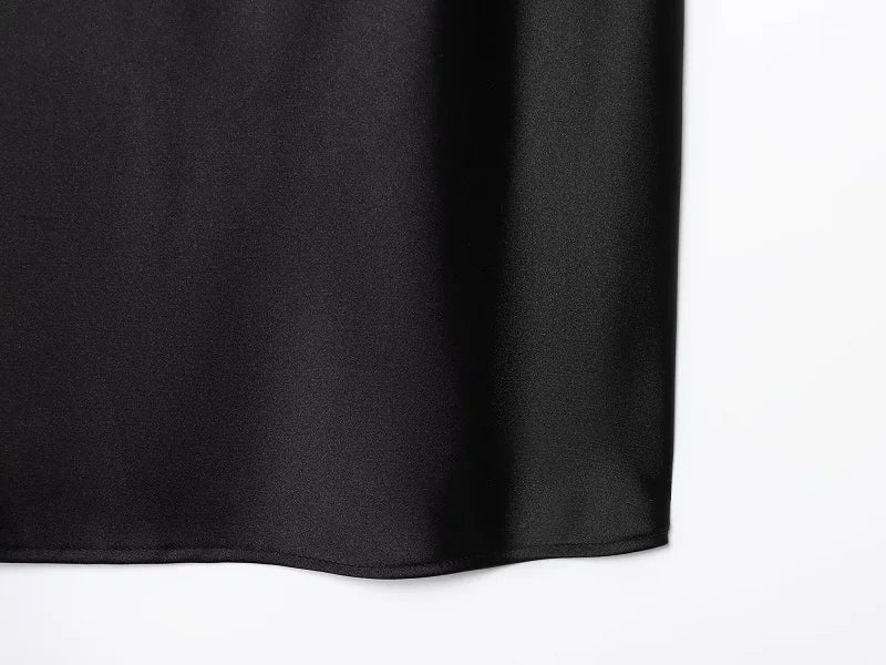 Satin Halter Cowl-Neck Backless Top — Women's Camisole