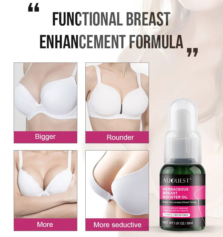 AuQuest Breast Firming & Lifting Oil – Natural Herbal Formula for Fuller, Firmer Skin