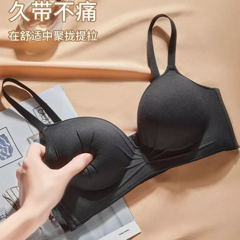 Women's 10CM Extreme Push Up Bra for AA/A Cup | Anti-Sagging Side-Smoothing Wireless Bra | Seamless Invisible T-Shirt Bra for Small Bust (32–38 / 70–85)