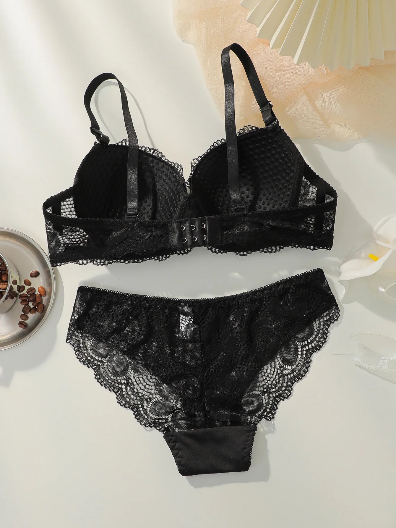 Lace Push-Up Bra & Bikini Brief Set — Underwire Floral Lace | Women's Lingerie