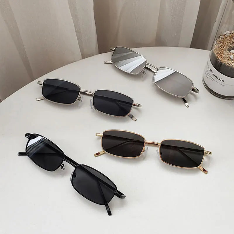 Slim Metal-Frame Sunglasses | Color Lens Options