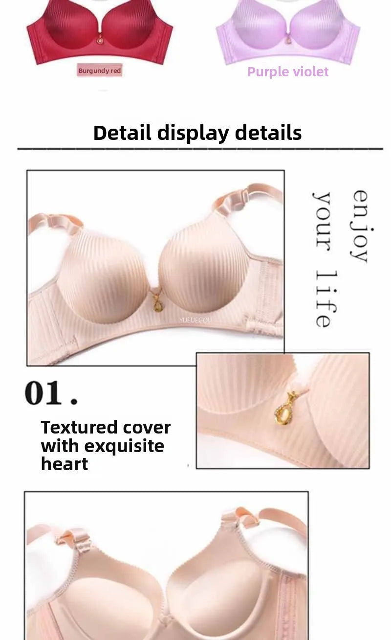 Women's 10CM Extreme Push Up Bra | Side Smoothing Wireless Lift for AA/A/B Cup | Seamless Breathable Bra for Small Flat Chest (32–38 / 70–85)