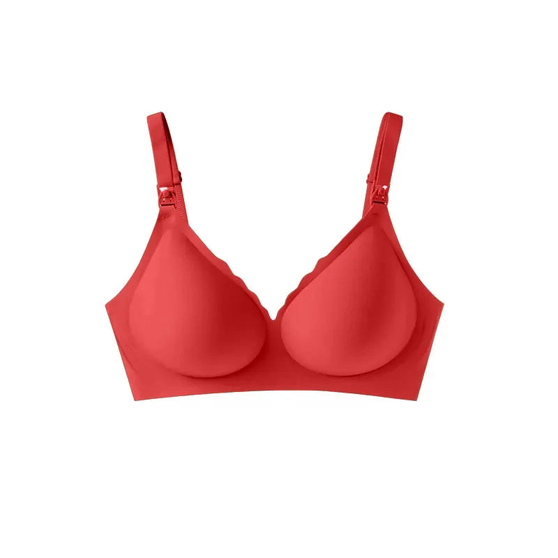 Women's Front Open Nursing Bra – Seamless Laser Cut Wire-Free Maternity Breastfeeding Bra | 9 Colors