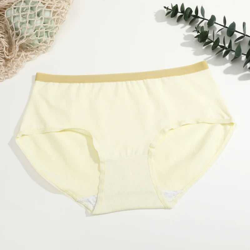 3-Pack Seamless Cotton Brief Panties – Soft Low-Rise Everyday Underwear for Women (S–XL, 8 Color Sets)