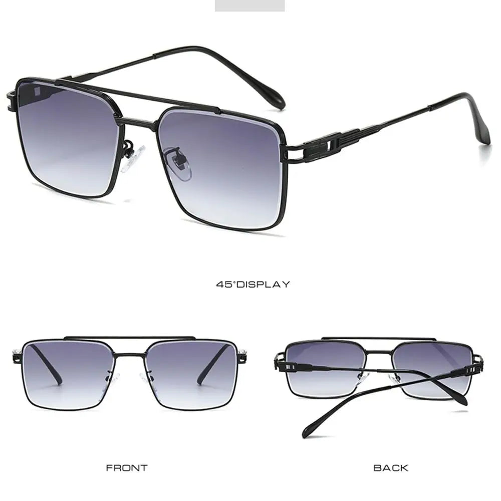 Double-Bridge Rectangle Sunglasses | Gradient Lens Options