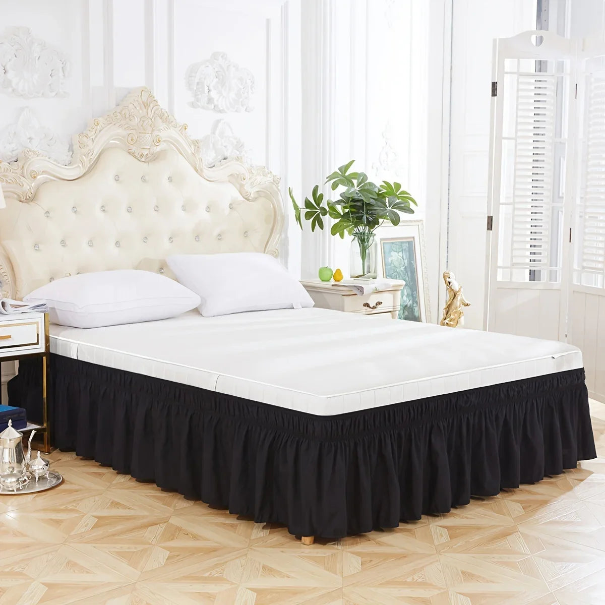Adjustable Ruffled Bed Skirt, Soft Polyester, Multiple Sizes