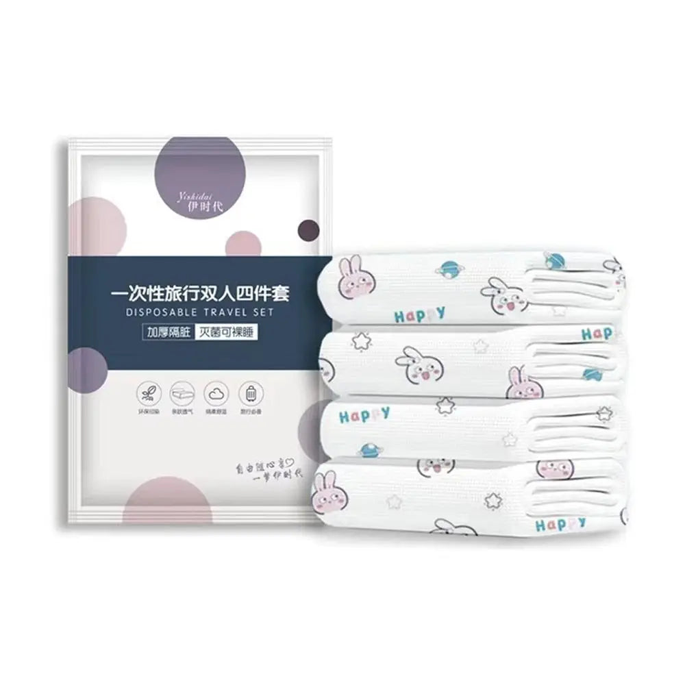 Disposable Travel Bedding Set, 3-Piece or 4-Piece