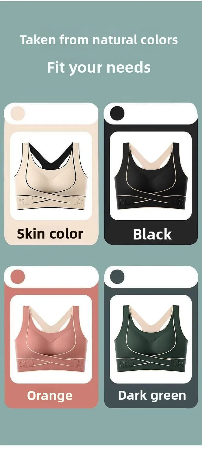 Women's Seamless Sports Bra – Wire-Free Push-Up | Side Support Beauty Back
