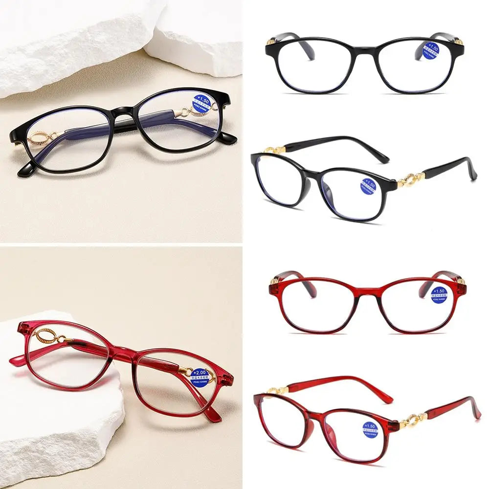 Oval Reading Glasses | Black, Red or Purple, +1.00 to +4.00