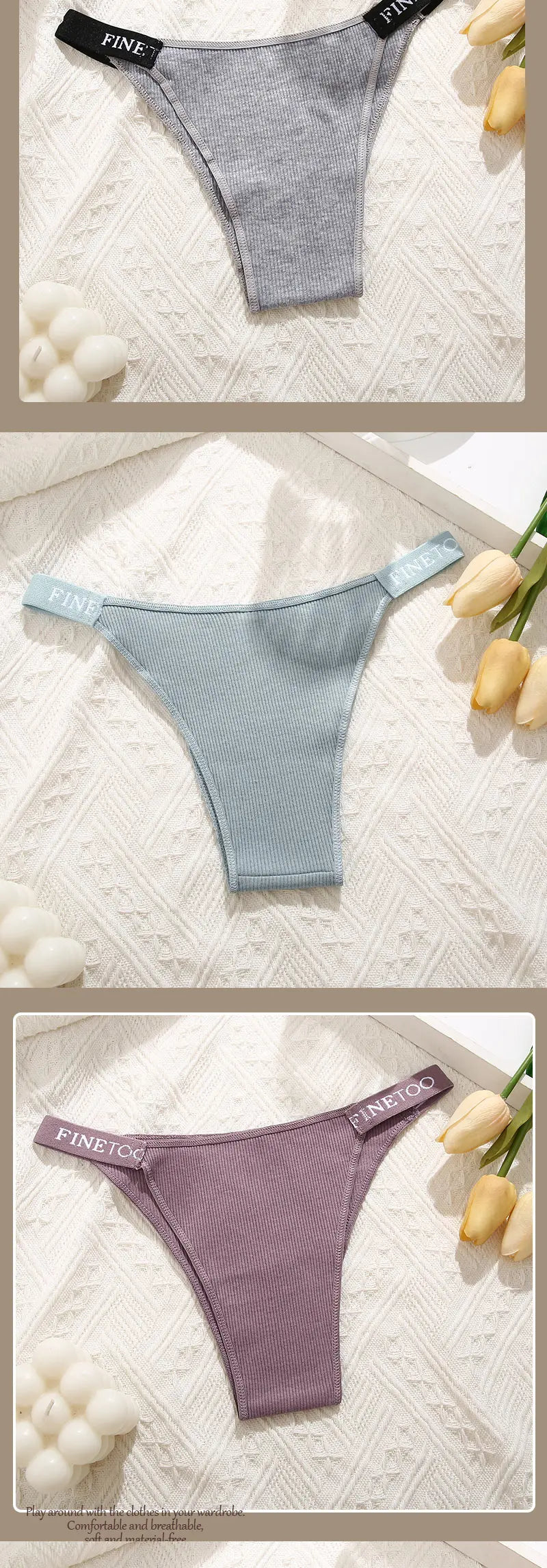 Maillard Cotton Brazilian Panties – Low-Rise Breathable Underwear for Women (M–XL, 9 Colors)