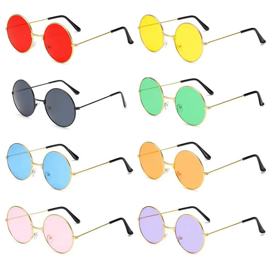 Retro Round Sunglasses for Women | Colorful Lenses, Metal Frame