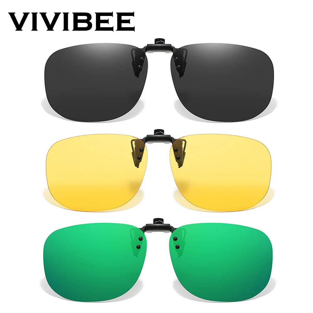 Pilot-Style Flip-Up Clip-On Sunglasses | Lens Options