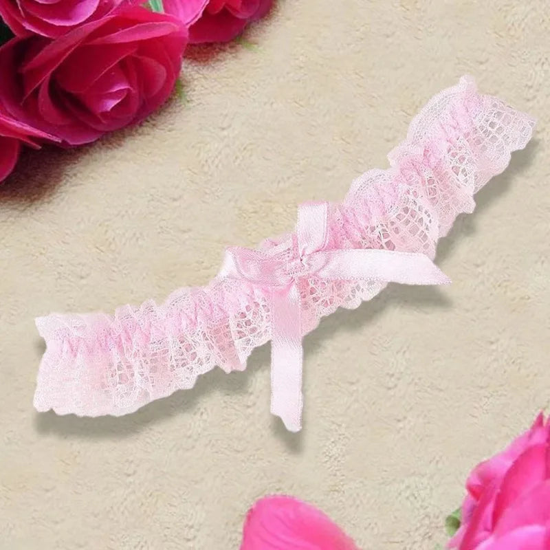 Lace Bow Leg Garter Ring – Floral Thigh Band for Bridal, Cosplay & Lingerie (One Size, 5 Colors)
