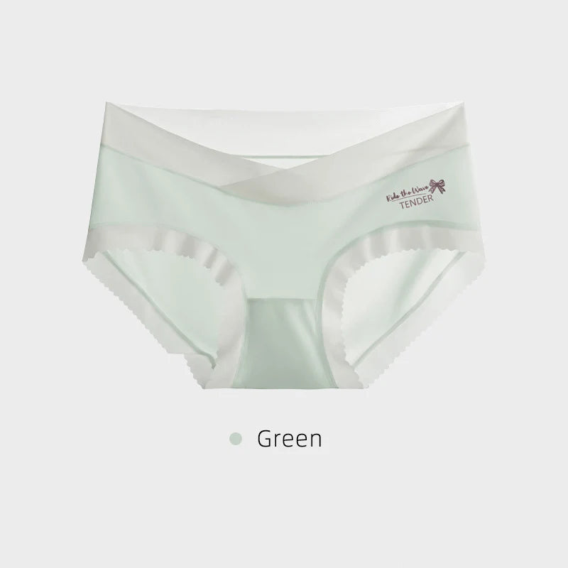 3pcs Seamless Maternity Underwear Plus Size Ice Silk Breathable Low Rise Belly Support Maternity Panties Pregnancy Underwear