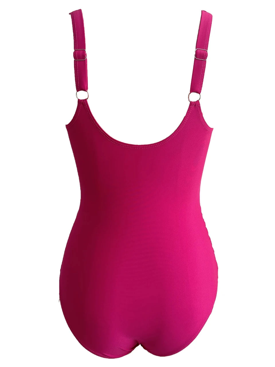 Ruched One-Piece Swimsuit for Women – Solid Color Bodysuit | Adjustable Straps | S–XXL