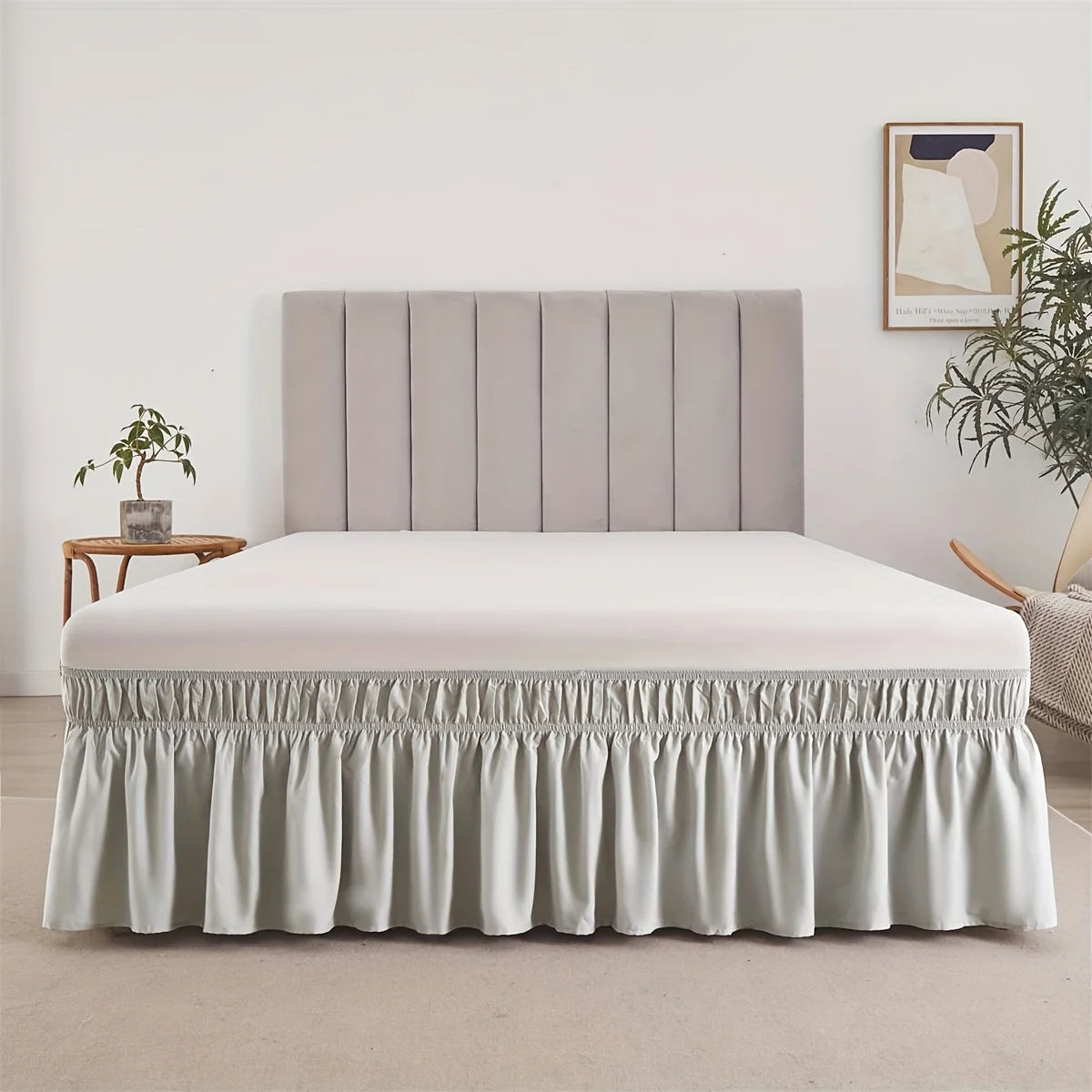 Adjustable Ruffled Bed Skirt, Soft Polyester, Multiple Sizes