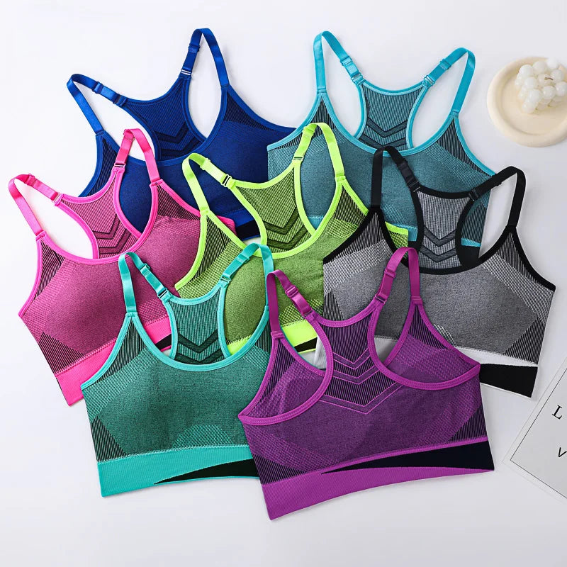 Women's Double Layer Seamless Sports Bra – Sweat-Absorbing Shockproof Padded | Gym Yoga Running