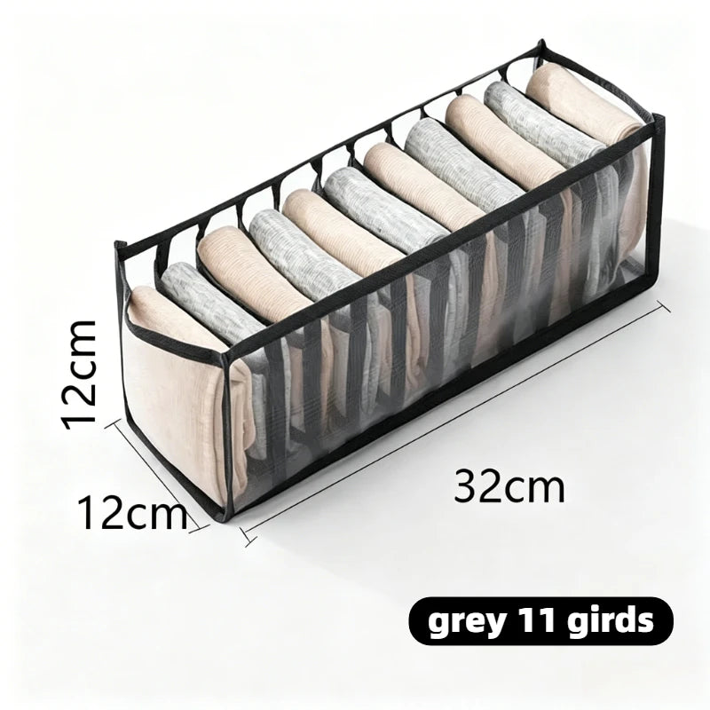 Clothes Organizer for Socks Home Separated Underwear Storage Box Bra Organizing Breathable Mesh Bag Foldable Laundry Basket