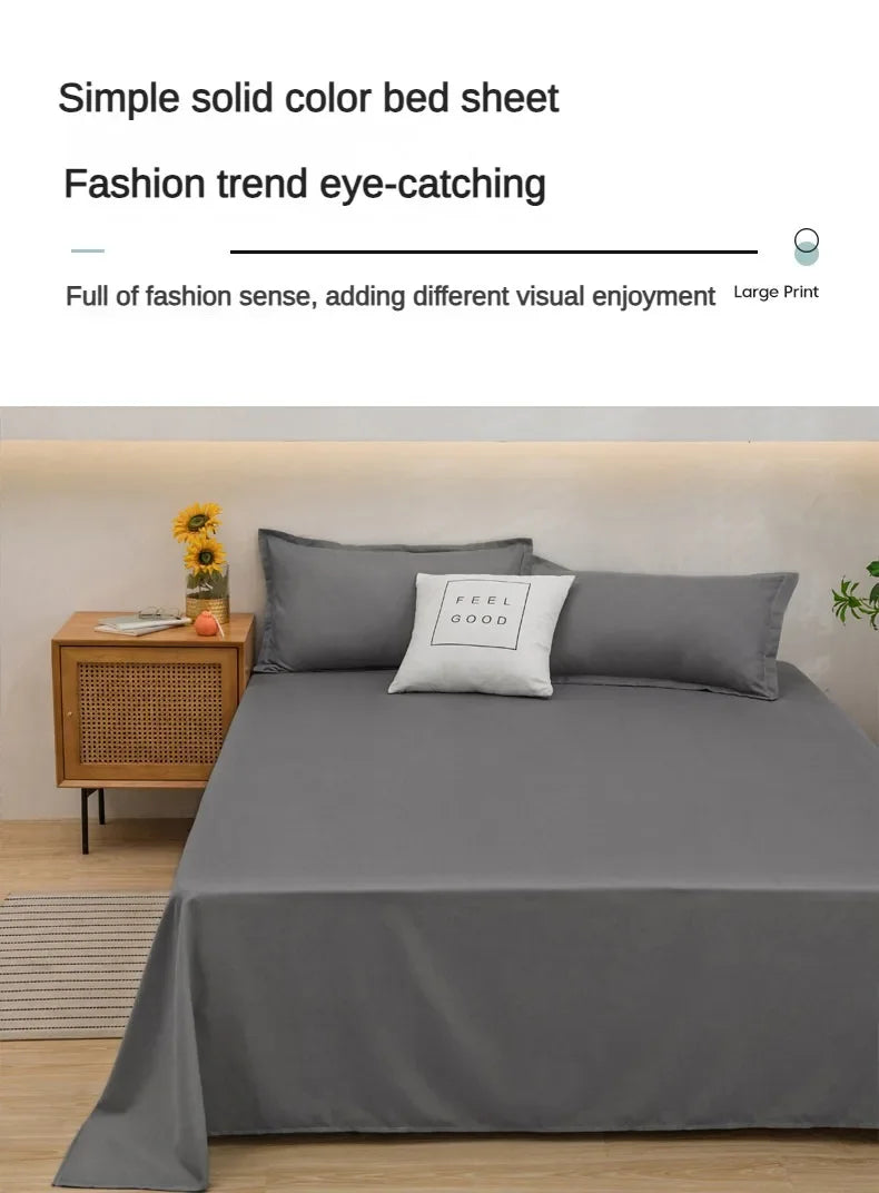 Soft Polyester Flat Bed Sheet, Solid Color Top Sheet