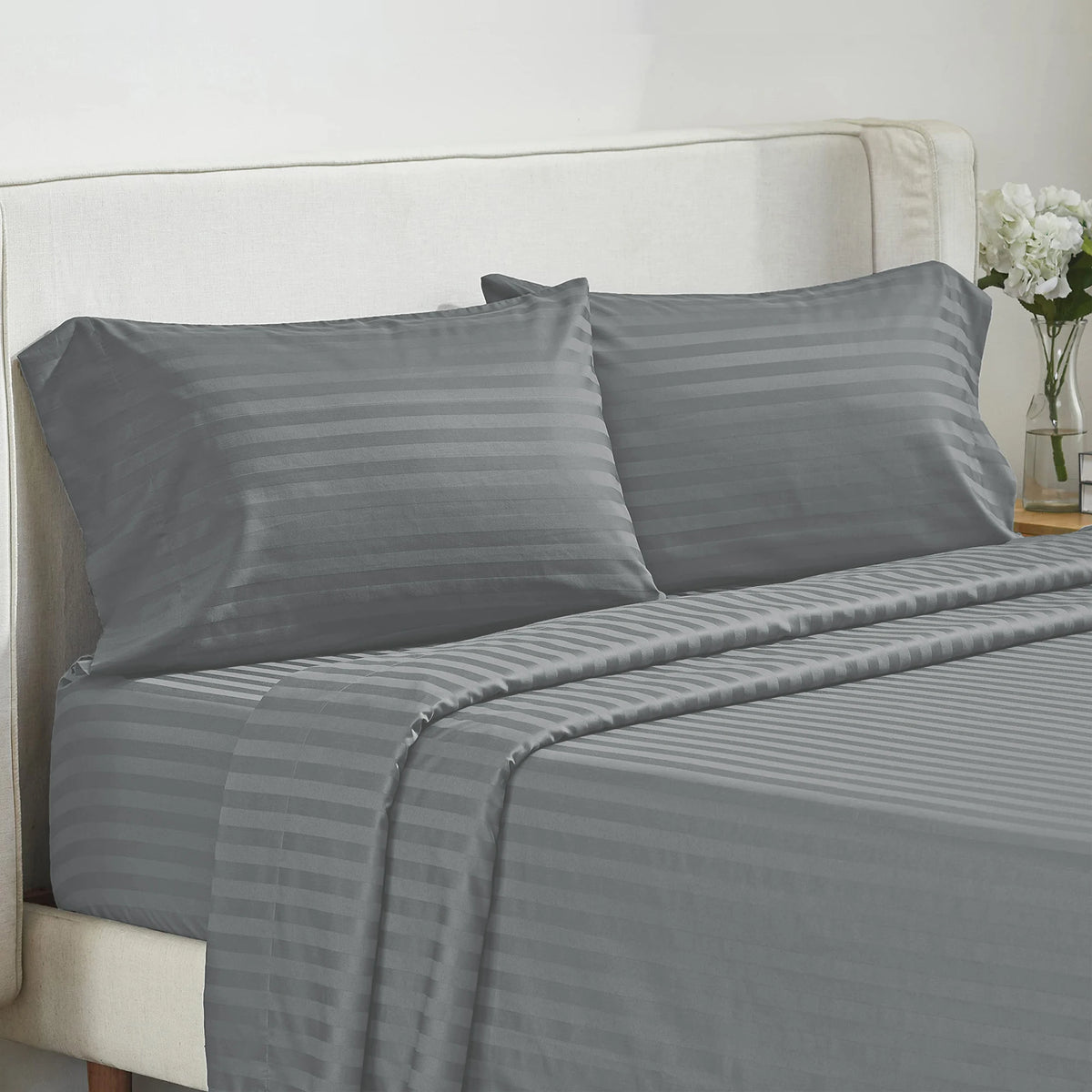 4-Piece Microfiber Bed Sheet Set with Deep Pocket Fitted Sheet