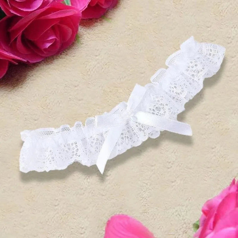 Lace Bow Leg Garter Ring – Floral Thigh Band for Bridal, Cosplay & Lingerie (One Size, 5 Colors)