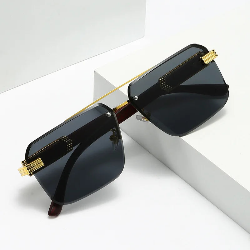 2-Pair Square Sunglasses Set | Unisex Plastic Frames