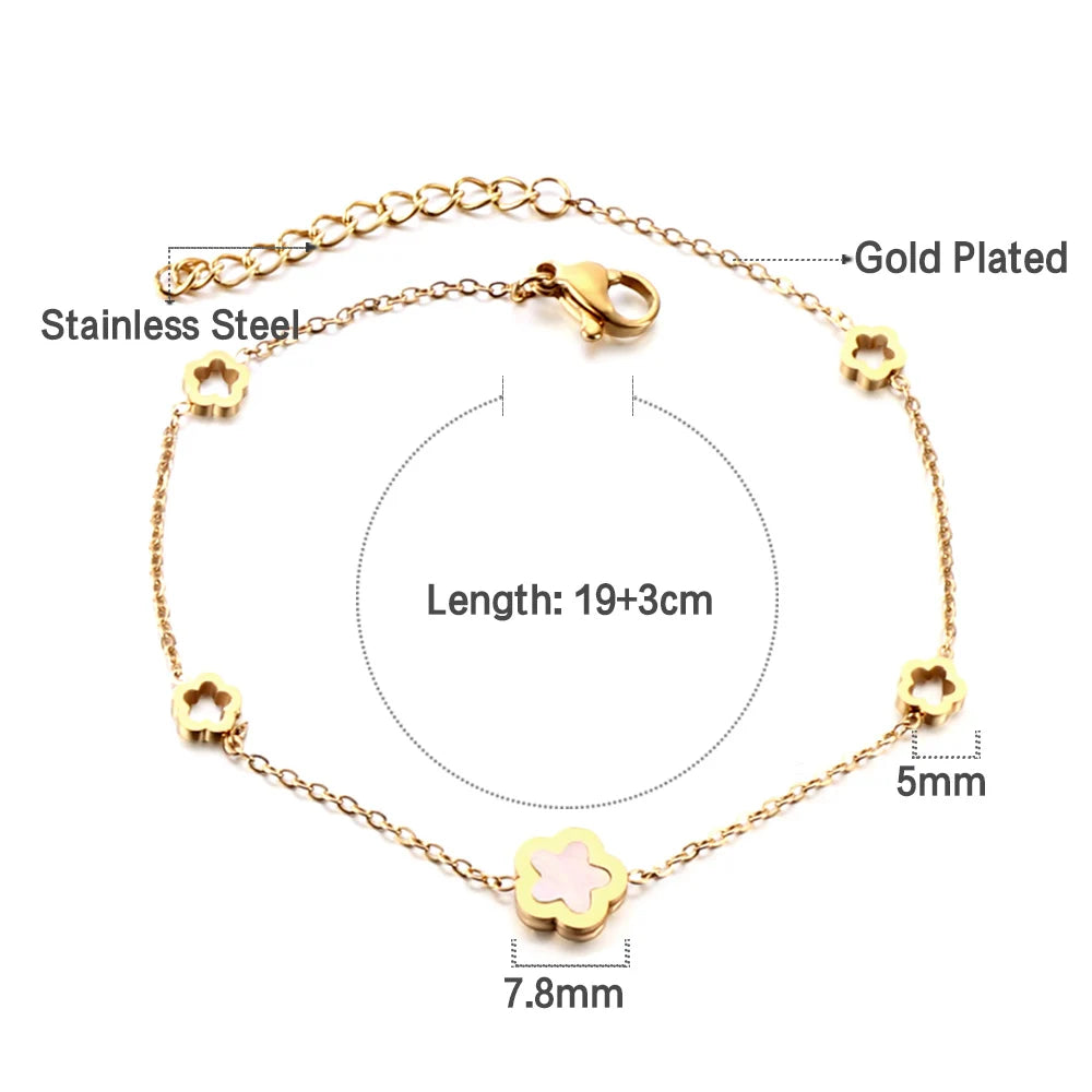 Evil Eye Bracelet – 18K Gold-Plated Stainless Steel Boho Charm Bracelet for Women