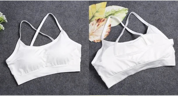 Women's Seamless Yoga Crop Top – Wire-Free, Padded, Wide Strap Activewear Tank