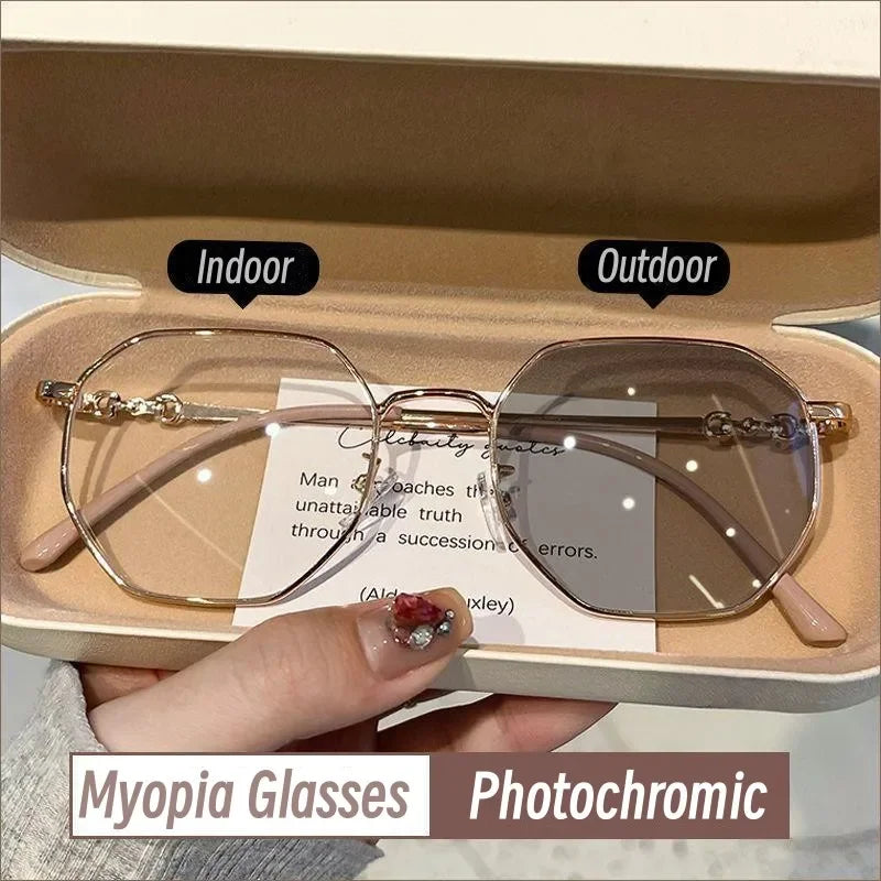 Photochromic Myopia Glasses | Rose Gold, Silver, Gold & Black