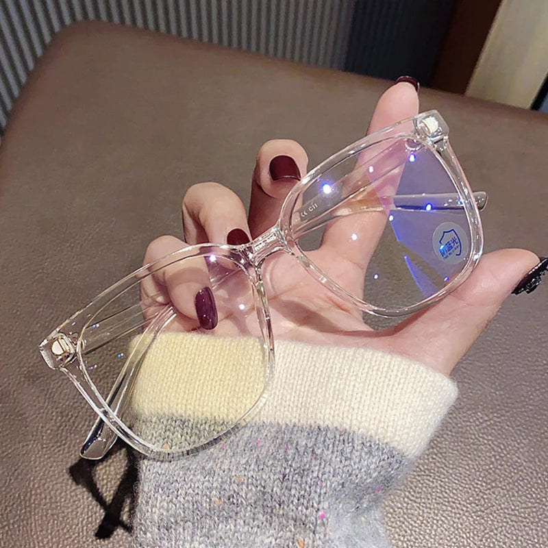 Oversized Square Myopia Glasses | Black, Pink & Clear Frames