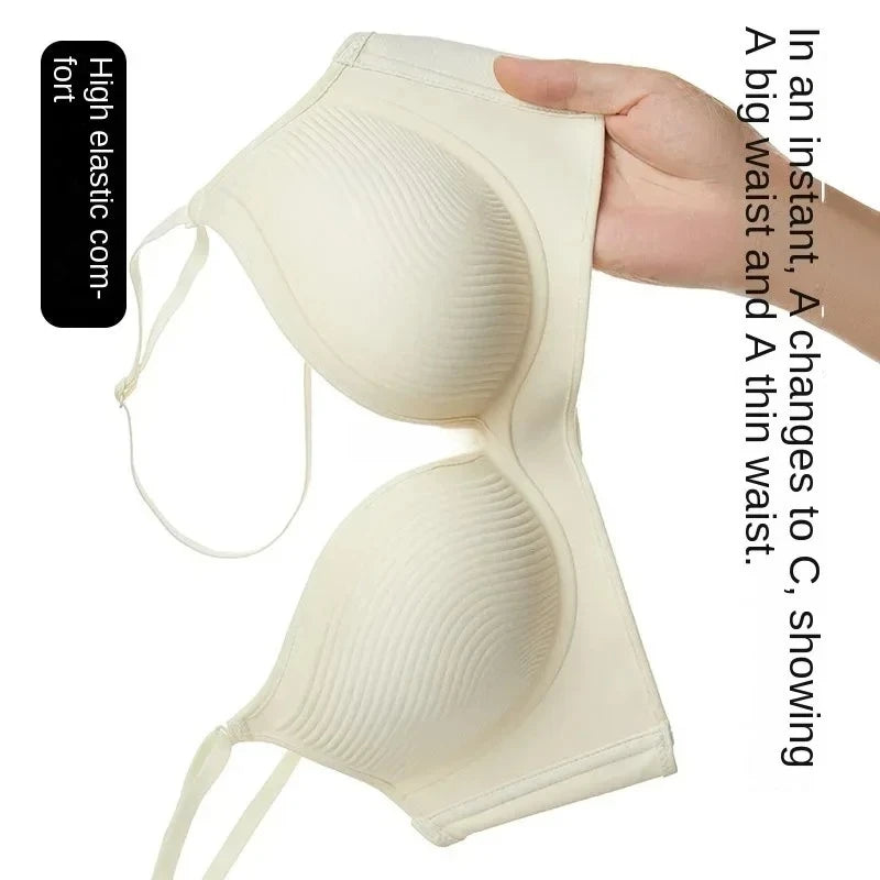 Women's 10CM Ultra Thick Push Up Bra for AA-A Cup | Seamless Invisible No-Mark Lingerie | Natural Lift & Cleavage Wire-Free Bra (32–38 / 70–85)
