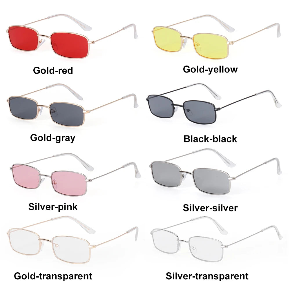 Slim Metal-Frame Sunglasses | Color Lens Options