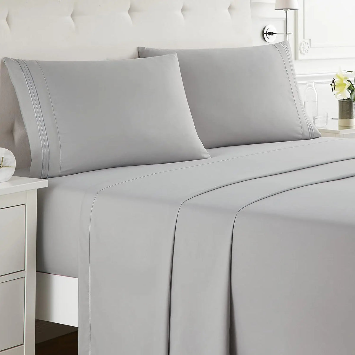 4-Piece Brushed Microfiber Bed Sheet Set with Deep Pockets