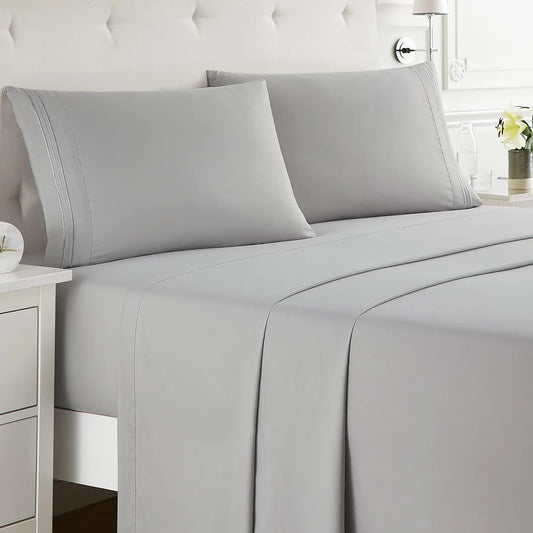 4-Piece Brushed Microfiber Bed Sheet Set with Deep Pockets