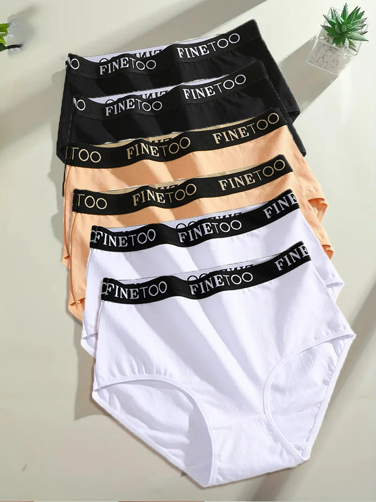 6-Pack Seamless Cotton Brief Panties – Breathable Low-Rise Underwear for Women (S–2XL, 10 Color Sets)