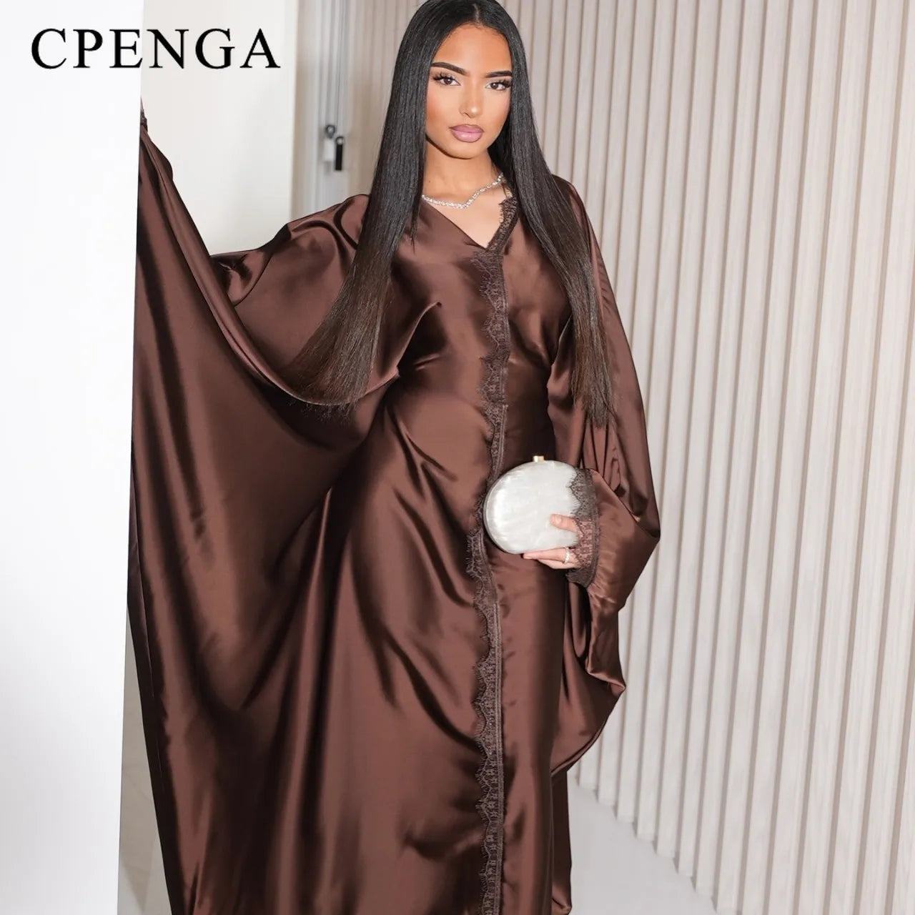 2026 New Luxury Dubai Abaya for Women V-Neck Loose Fit Long Sleeve Open Front Flowy Modest Dress Muslim Abaya with Free Shipping