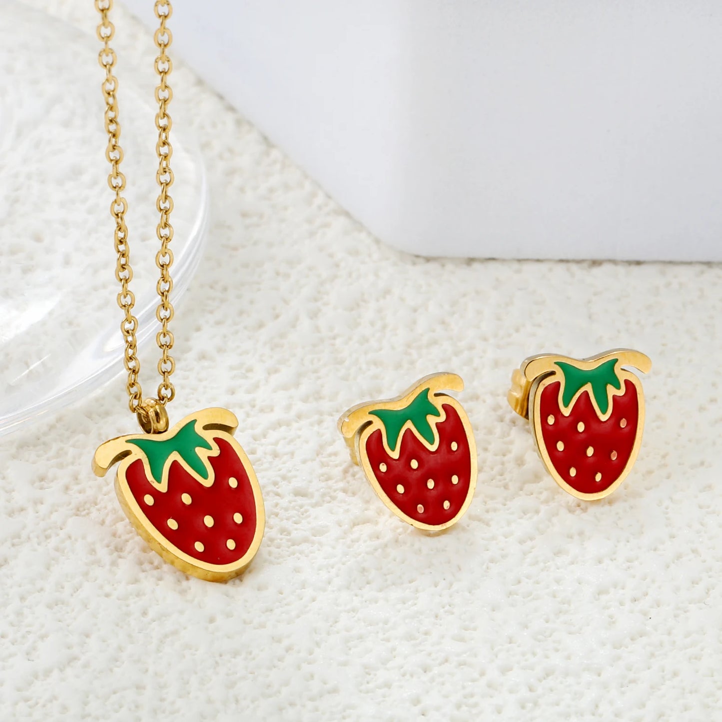 LUXUKISSKIDS Fashion Water Drop Choker Necklace Earrings Sets Stainless Steel Woman/Girls Luxury Jewelry Set Wedding Accessories