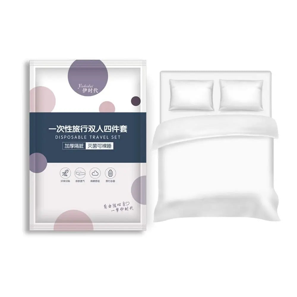 Disposable Travel Bedding Set, 3-Piece or 4-Piece