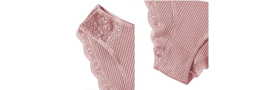 FINETOO 7PCS Cotton Underwear Women's Panties Set Comfort Underpants Floral Lace Briefs For Woman Sexy Low-Rise Pantys Intimates