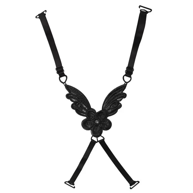 Decorative Lace Cross Bra Straps – Non-Slip Replacement Shoulder Straps for Women (One Size, 10 Colors)