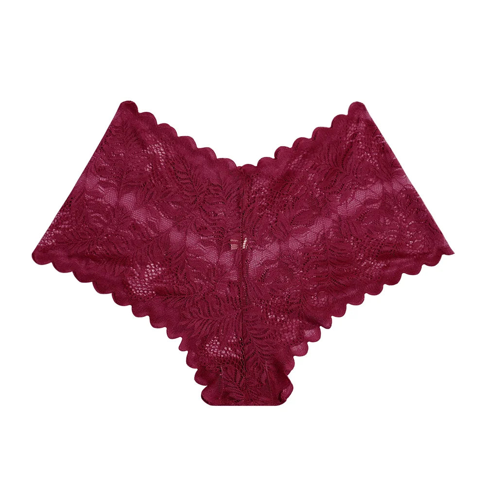 Women's Floral Lace Cheekie Panties – 3-Piece Set | Hollow Out Sexy Bikini Underwear (S–XL)