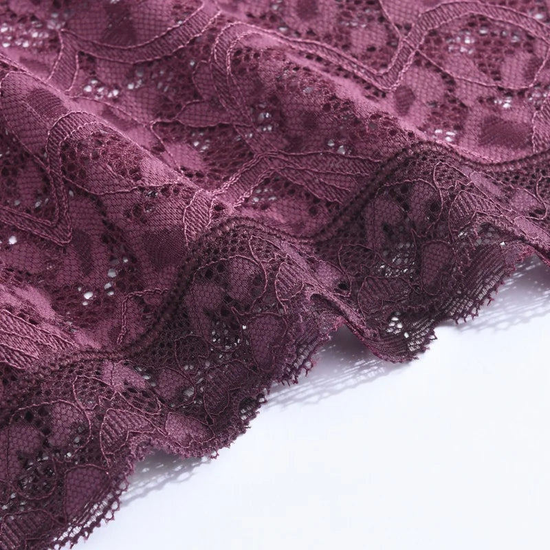 Hollow Lace Low-Rise Bikini Panty – Breathable French-Style Underwear for Women (S–XL, 6 Colors)