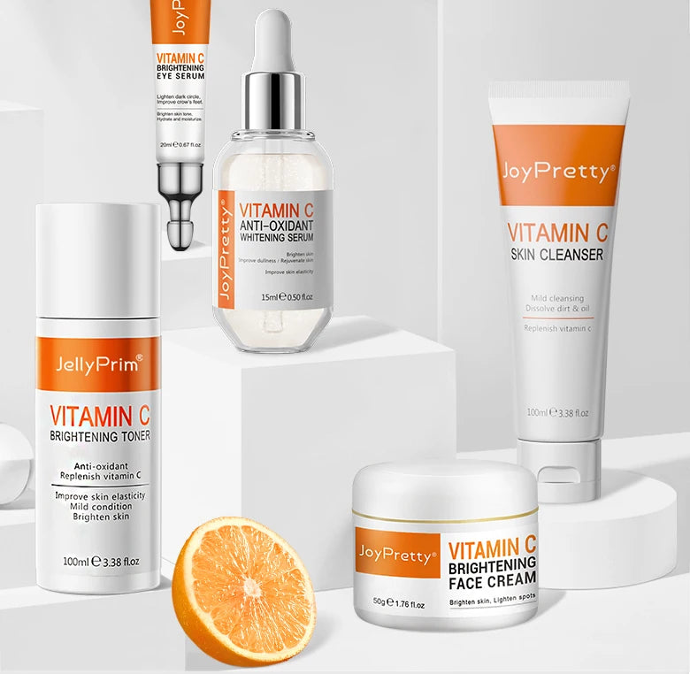 Vitamin C Brightening Skincare Set – Dark Spot Removal, Whitening & Deep Hydration