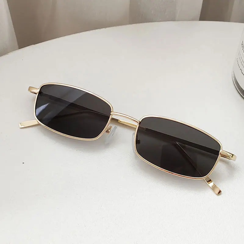 Slim Metal-Frame Sunglasses | Color Lens Options