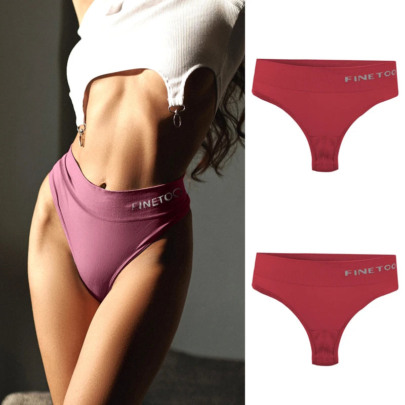2-Pack High Waist Seamless Thongs — Plus Size G-String Panties M–2XL