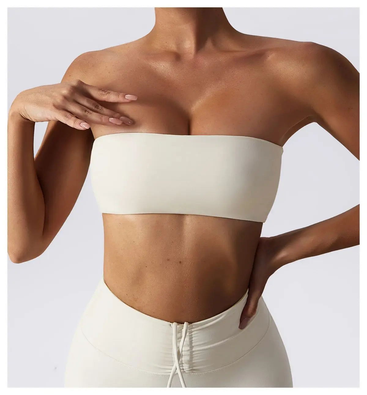 Strapless Sports Bra – Quick-Dry Tube Top Chest Wrap for Yoga, Gym & Fitness