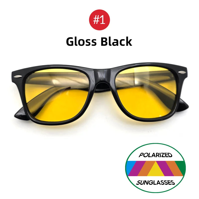 Square Yellow-Tinted Glasses | 3 Frame Finishes