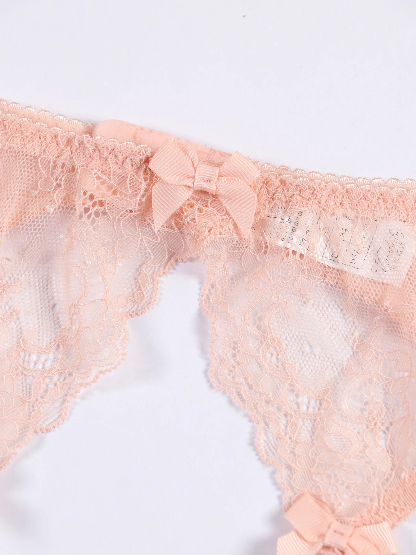 Floral Lace Bralette Lingerie Set — Wire-Free Bra, Thong, Garter Belt & Stockings | Women's Lingerie